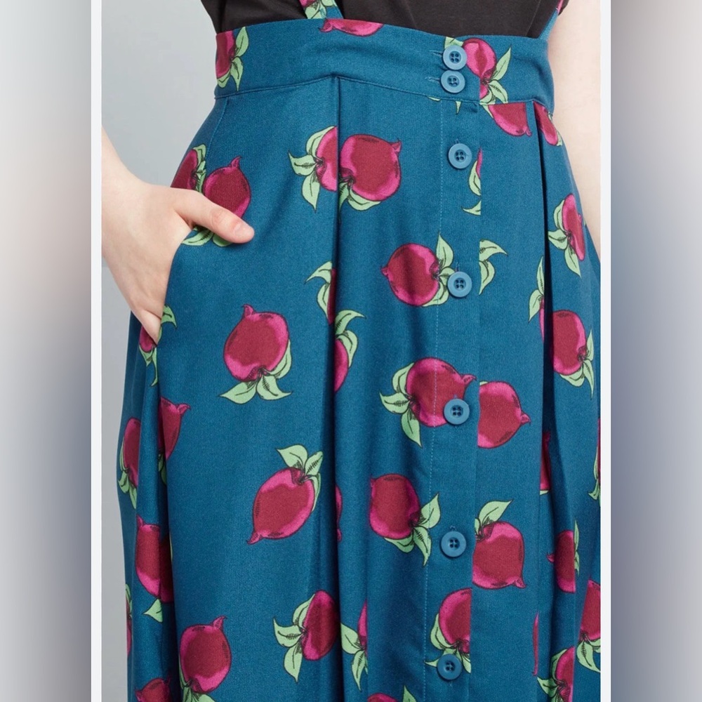 ModCloth Pinafore Perfection Print Maxi Skirt size large - Picture 7 of 8